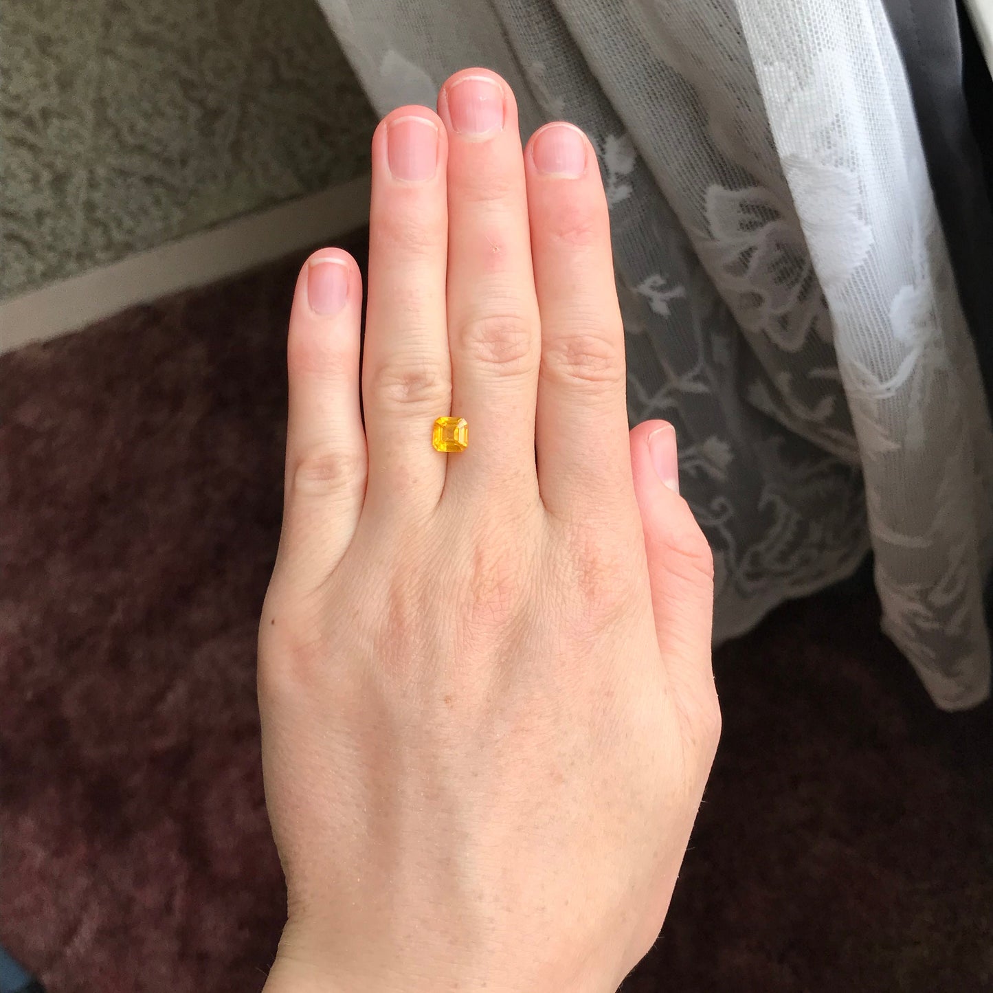 6.4mm Natural Yellow Sapphire Asscher Cut 1.87 carat Loose Gem Unmounted Stone Faceted Gemstone Beryllium Diffused