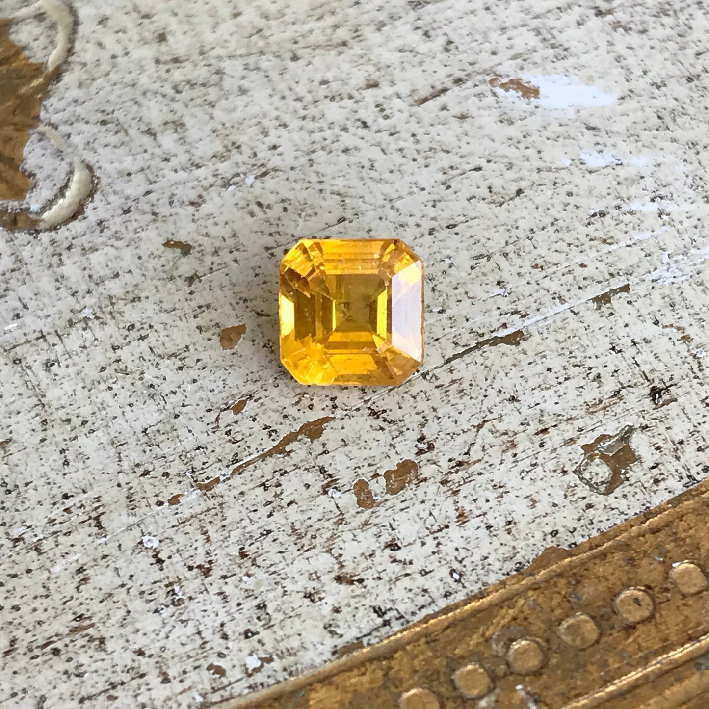 6.4mm Natural Yellow Sapphire Asscher Cut 1.87 carat Loose Gem Unmounted Stone Faceted Gemstone Beryllium Diffused