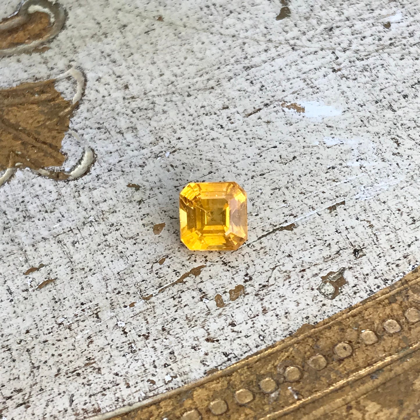 6.4mm Natural Yellow Sapphire Asscher Cut 1.87 carat Loose Gem Unmounted Stone Faceted Gemstone Beryllium Diffused
