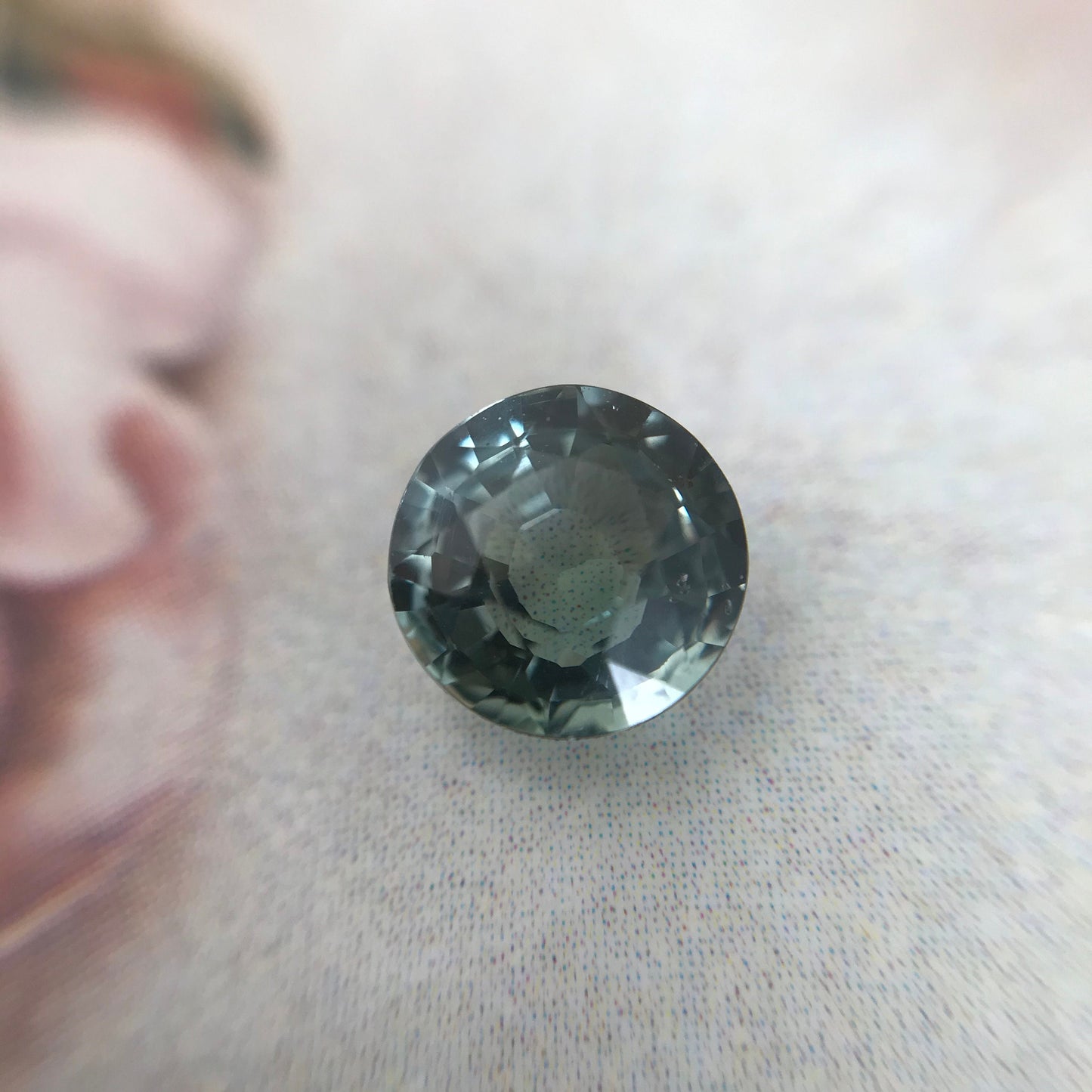 Natural Blue Green Sapphire 6.3mm Round Cut Corundum 1.23 carats Faceted Loose Unmounted Gem Gemstone Earth Mined Genuine