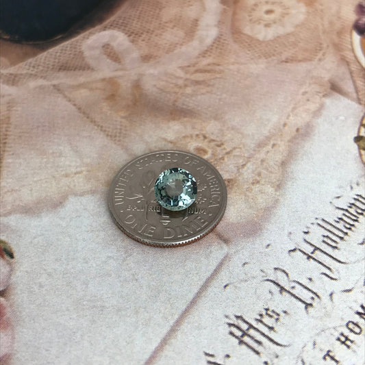 Natural Blue Green Sapphire 6.3mm Round Cut Corundum 1.23 carats Faceted Loose Unmounted Gem Gemstone Earth Mined Genuine