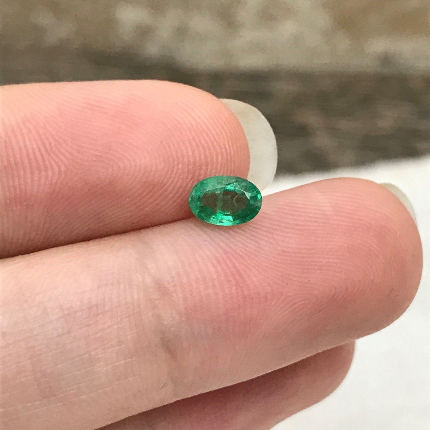0.42cts Natural Emerald 6x4mm Oval Cut Faceted Gem Precious Gemstone Loose Recycled Gemstone
