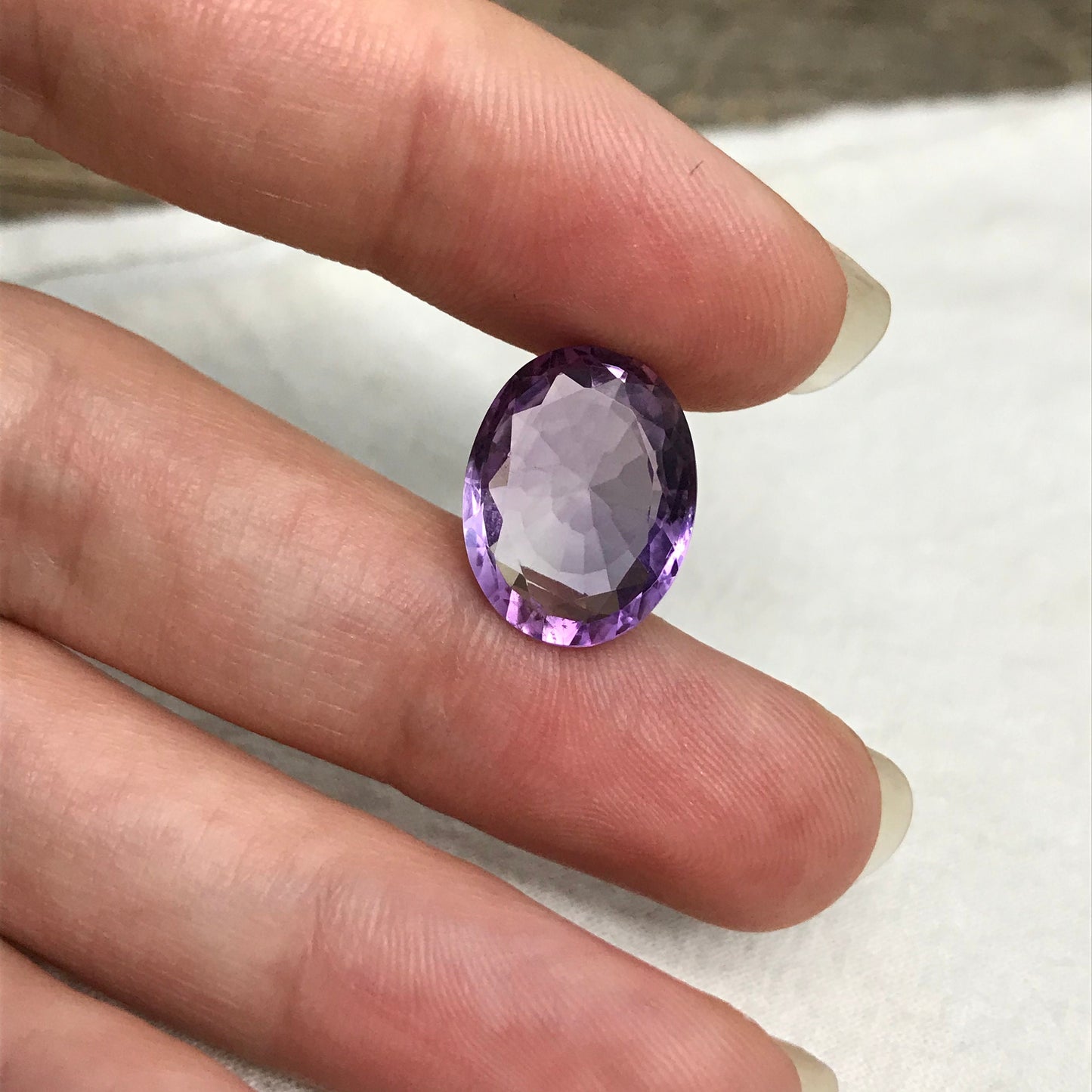 7 Carat Purple Amethyst 15.7x12mm Oval, Loose Gem Reclaimed/Recycled Gemstone Faceted for Jewelry setting, February Birthstone 16x12mm