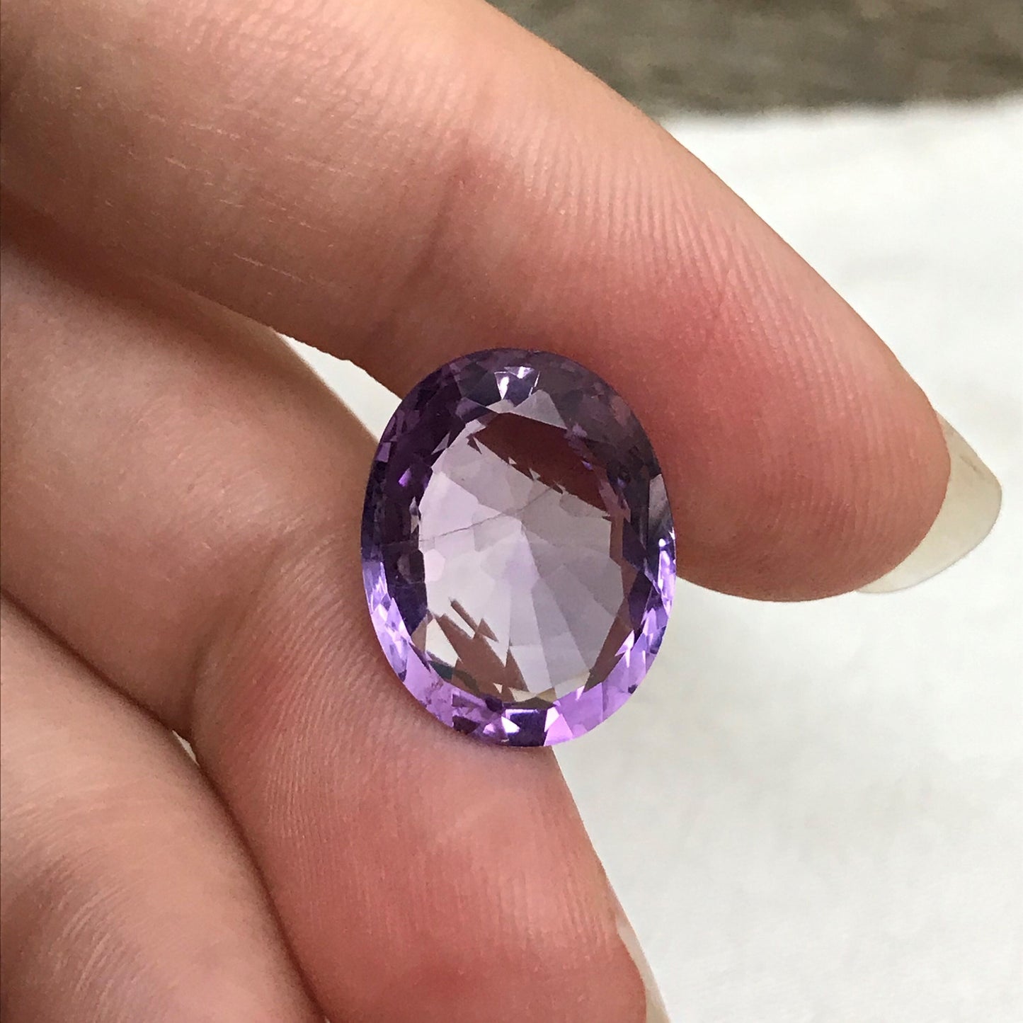 7 Carat Purple Amethyst 15.7x12mm Oval, Loose Gem Reclaimed/Recycled Gemstone Faceted for Jewelry setting, February Birthstone 16x12mm