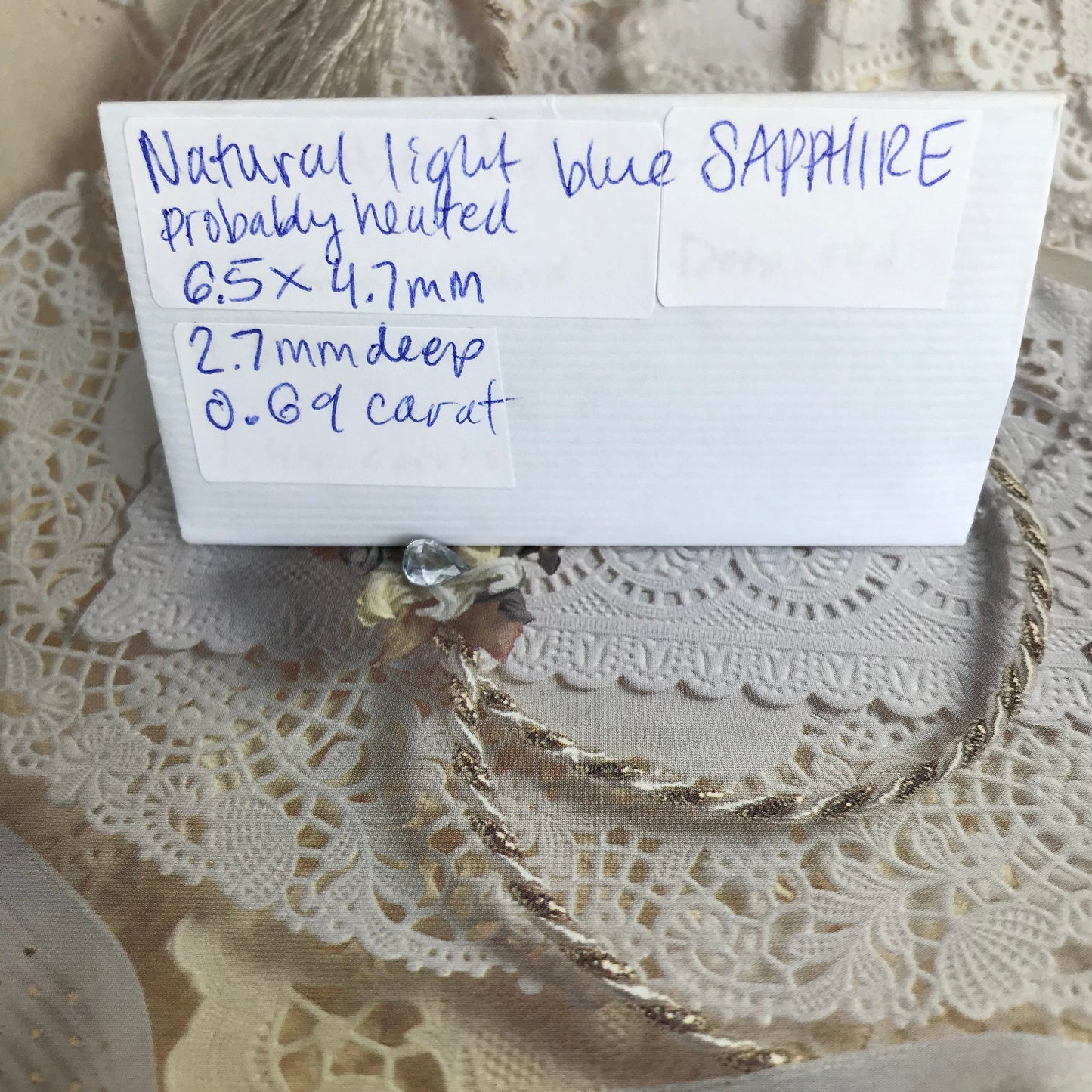 Natural Violet  Blue Sapphire 0.69 carat 6.5 x 4.7 mm Pear Cut, Faceted Loose Gemstone Light Purple Unmounted Gem 6.5 x 5mm