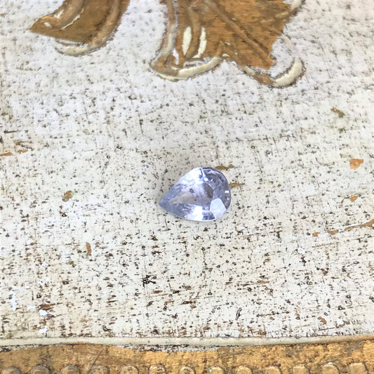 Natural Violet  Blue Sapphire 0.69 carat 6.5 x 4.7 mm Pear Cut, Faceted Loose Gemstone Light Purple Unmounted Gem 6.5 x 5mm