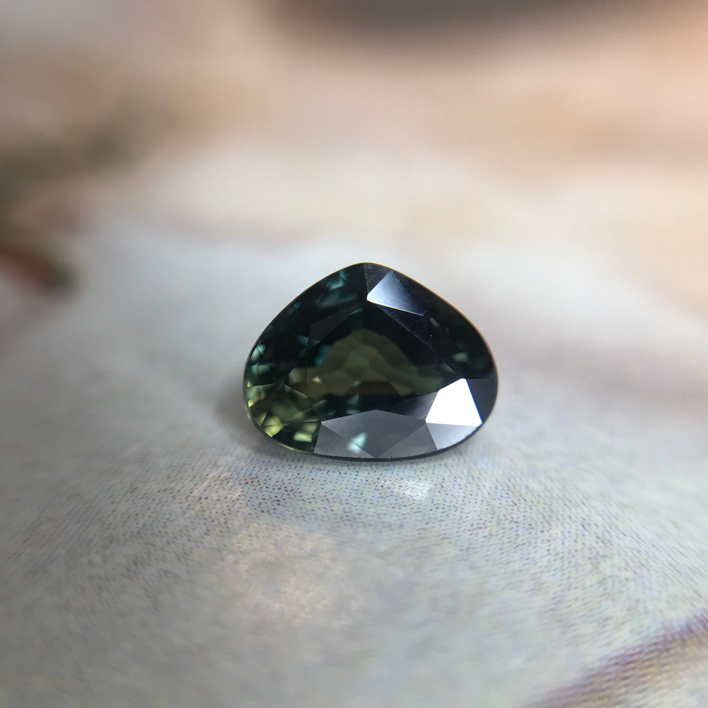 Natural Dark Green Blue Sapphire 8x6mm 2 Carat Gemstone Fat Pear Tear Drop Corundum Faceted Loose Unmounted