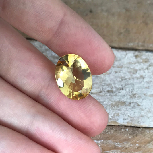 16x12mm Orangey Yellow Citrine 6.29 cts Oval cut, Reclaimed/Recycled Gemstone Loose Faceted November Birthstone US Seller, Quartz