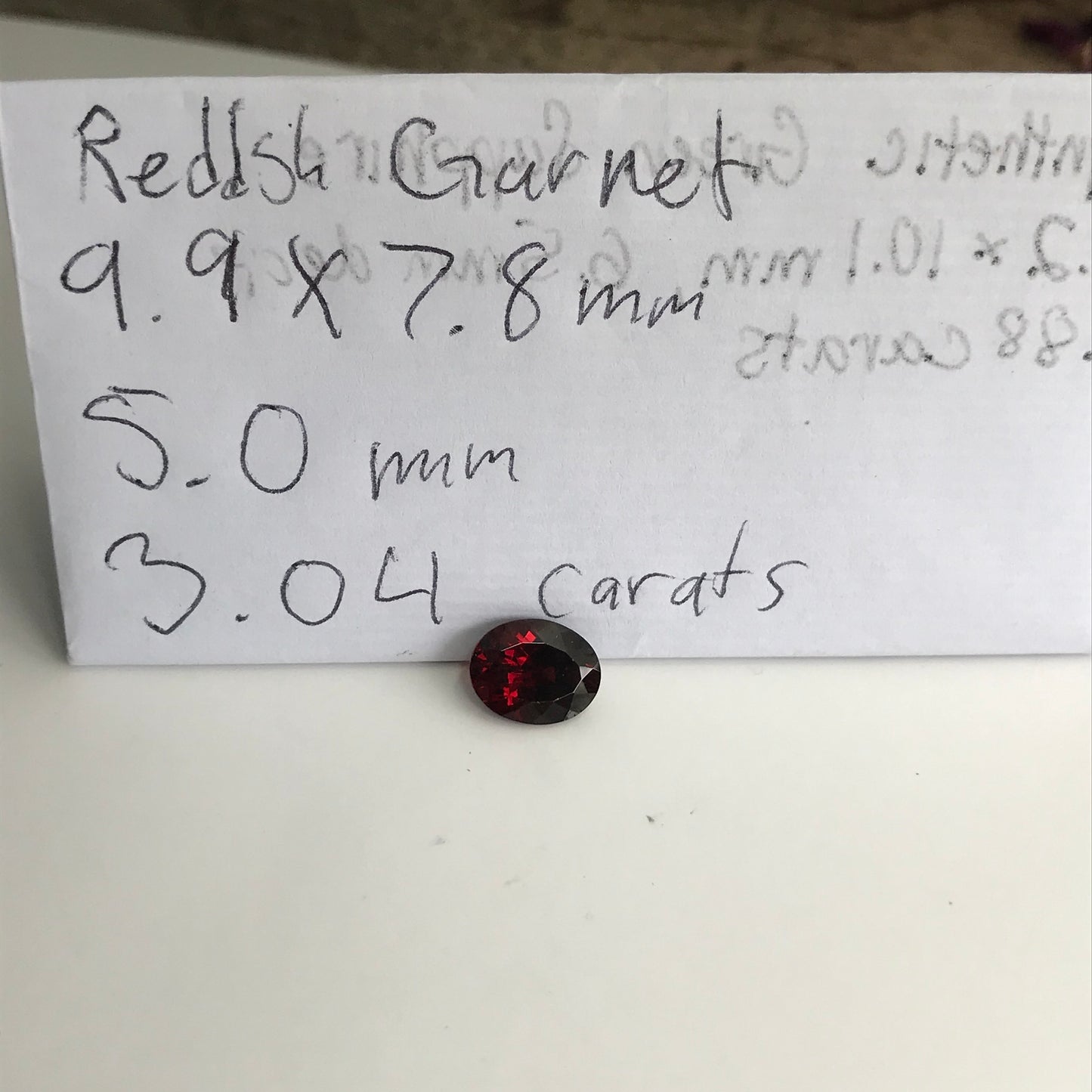 Natural Deep Red Garnet, 3 carat 10x8mm Oval Cut, Unmounted Faceted Loose Gemstone, Reclaimed Recycled Gemstone