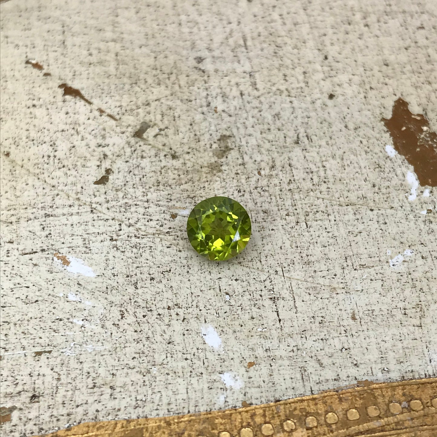 Green Peridot 7.8 mm Round Cut 2.26 carat Loose Natural Gem August Birthstone for Jewelry Making Faceted Unmounted Gemstone, Natural Peridot