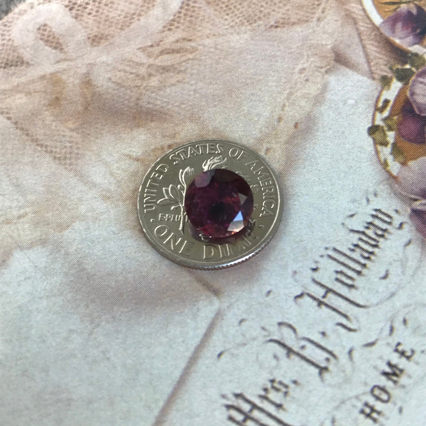 Natural Purple Pink Tourmaline 1.91 carat 8mm Round Cut, Unmounted Faceted Loose Gemstone, Purple Rubellite