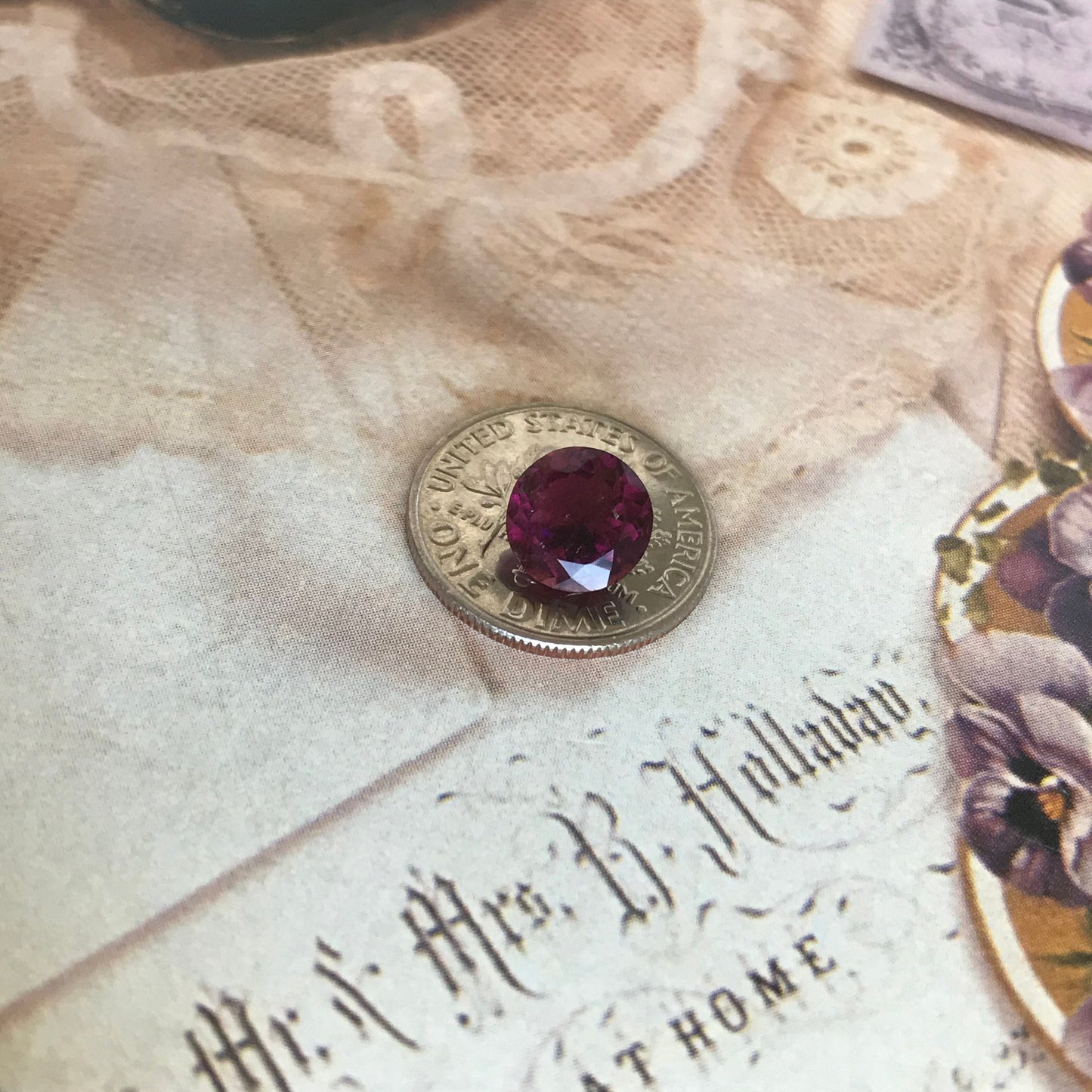 Natural Purple Pink Tourmaline 1.91 carat 8mm Round Cut, Unmounted Faceted Loose Gemstone, Purple Rubellite