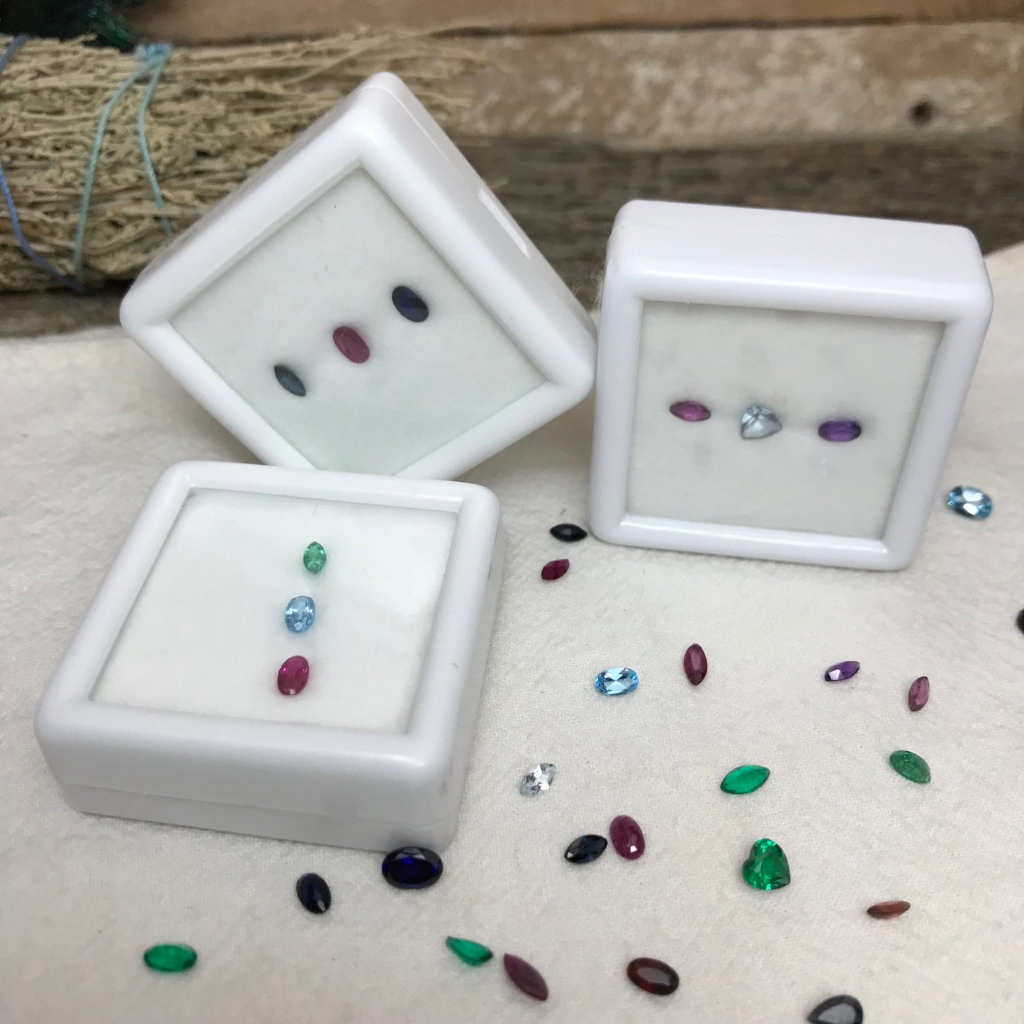 3 Gemstone Mix, 5mm Loose Faceted Gems, Precious and Semiprecious Gems, Topaz, Amethyst, Ruby, Sapphire, Emerald, Surprise Gems