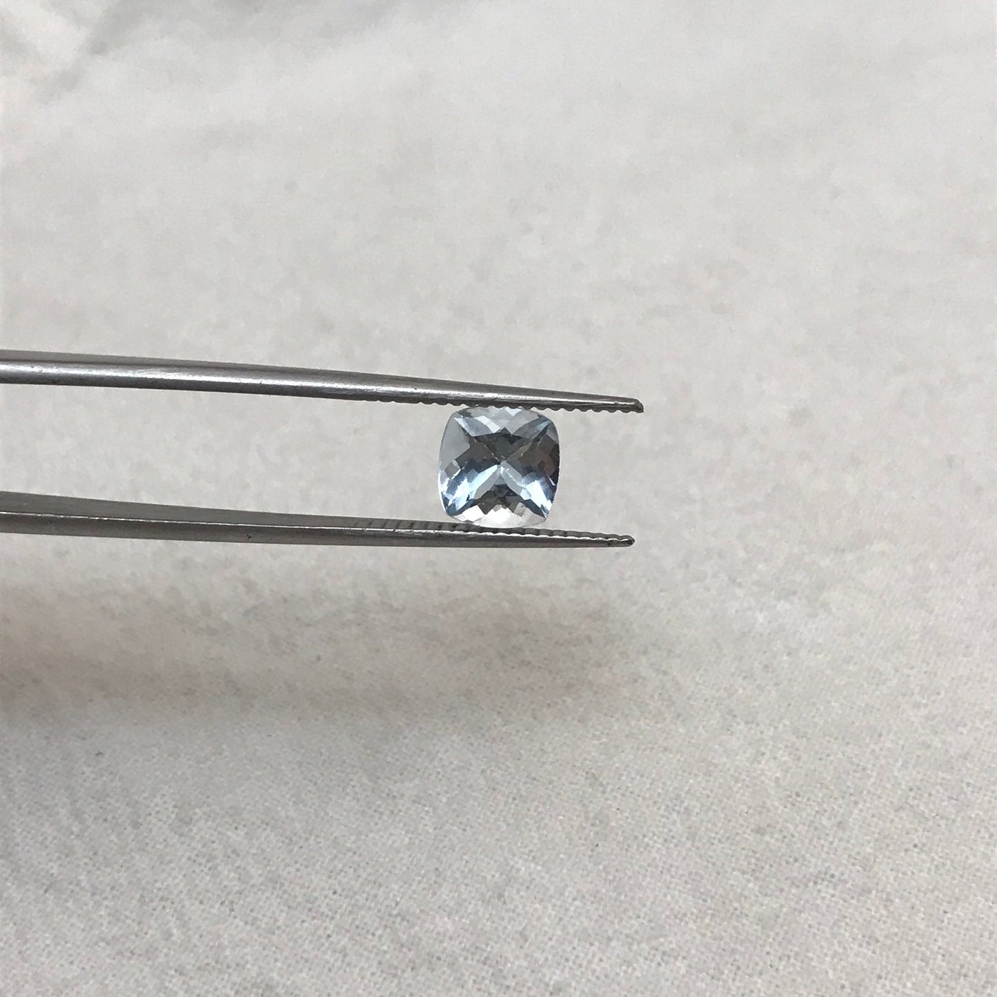 7mm Light Blue Aquamarine 1.33 carat  Square Cushion Cut, Unmounted Faceted Loose Gemstone for Jewelry Setting