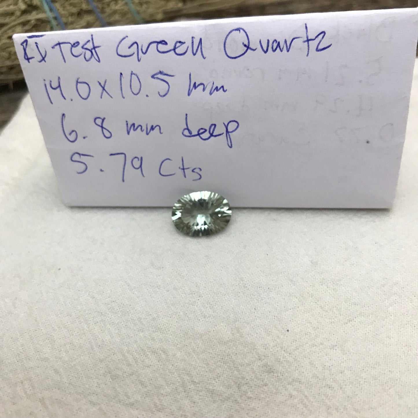 5.79 carat Prasiolite (Light Green Quarts) 14x10.5mm Oval Fantacy Cut, Faceted Loose Green Gemstone, Green Amethyst