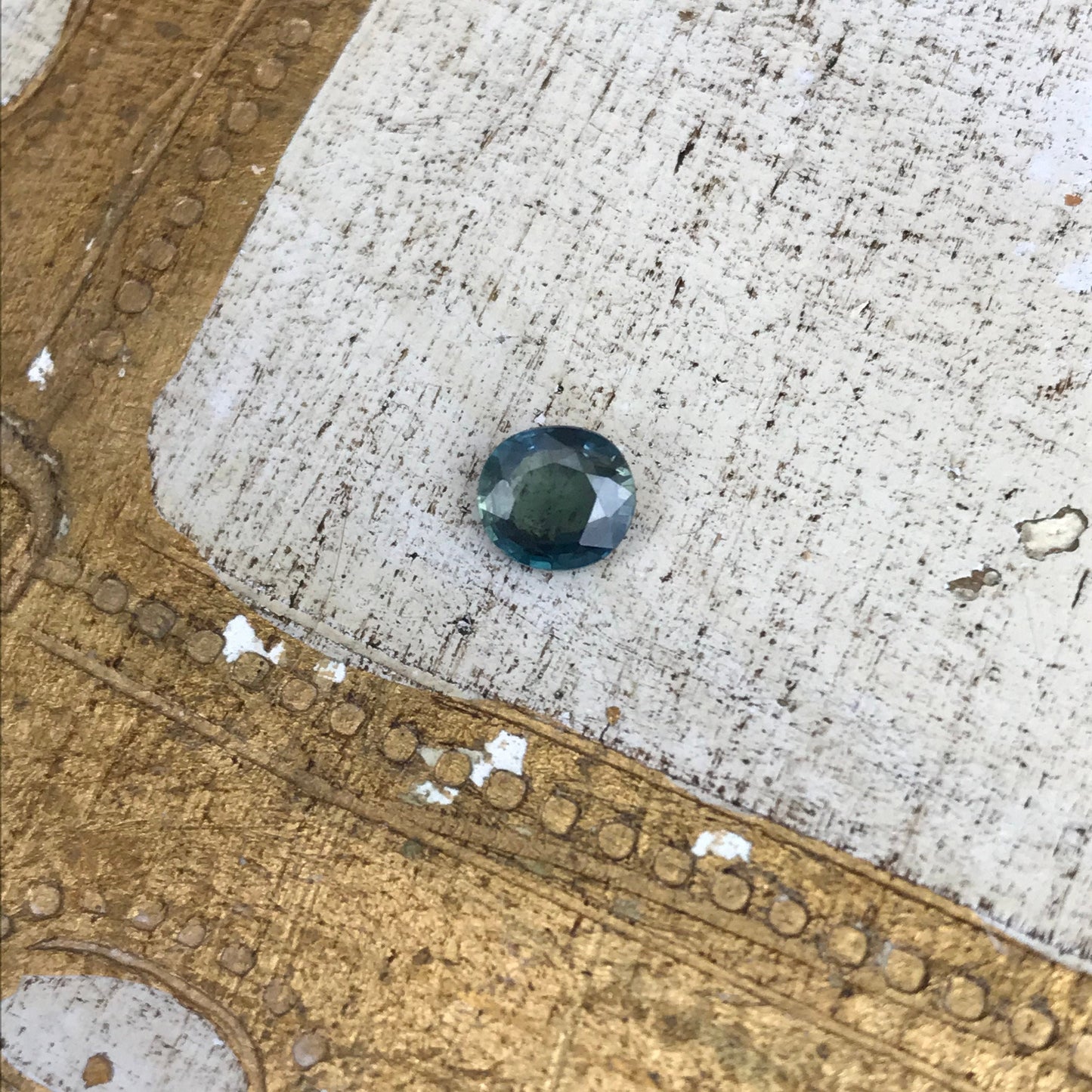 Natural Blue Green Sapphire 1.05 carat Roundish Oval Cut 6.2x5.7mm Faceted Loose Teal Sapphire,  Unmounted Gem,  Mermaid Sapphire