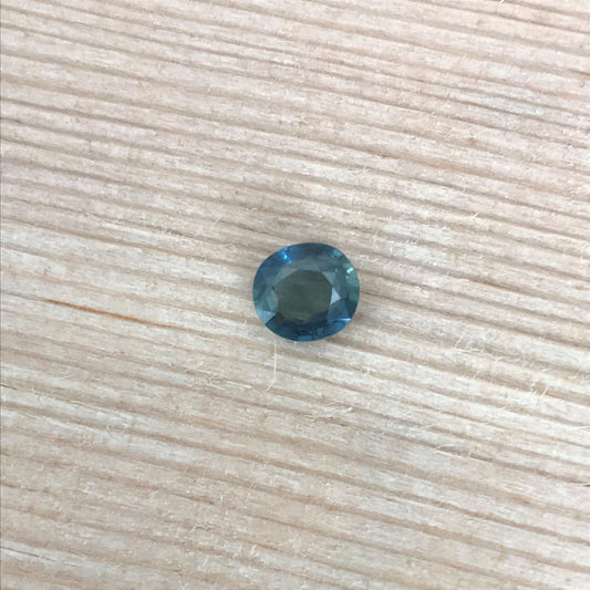 Natural Blue Green Sapphire 1.05 carat Roundish Oval Cut 6.2x5.7mm Faceted Loose Teal Sapphire,  Unmounted Gem,  Mermaid Sapphire