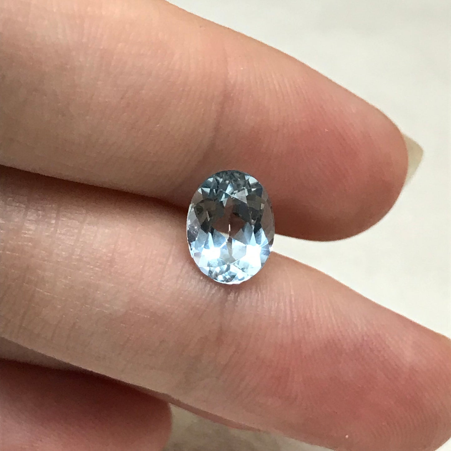 9x7mm Blue Aquamarine, 1.83 Carat Light Blue Oval Cut Natural Loose Gem Faceted Gemstone Beryl March Birthstone