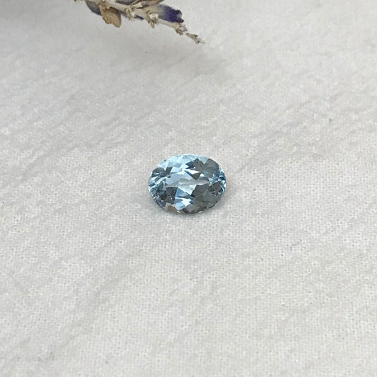 9x7mm Blue Aquamarine, 1.83 Carat Light Blue Oval Cut Natural Loose Gem Faceted Gemstone Beryl March Birthstone