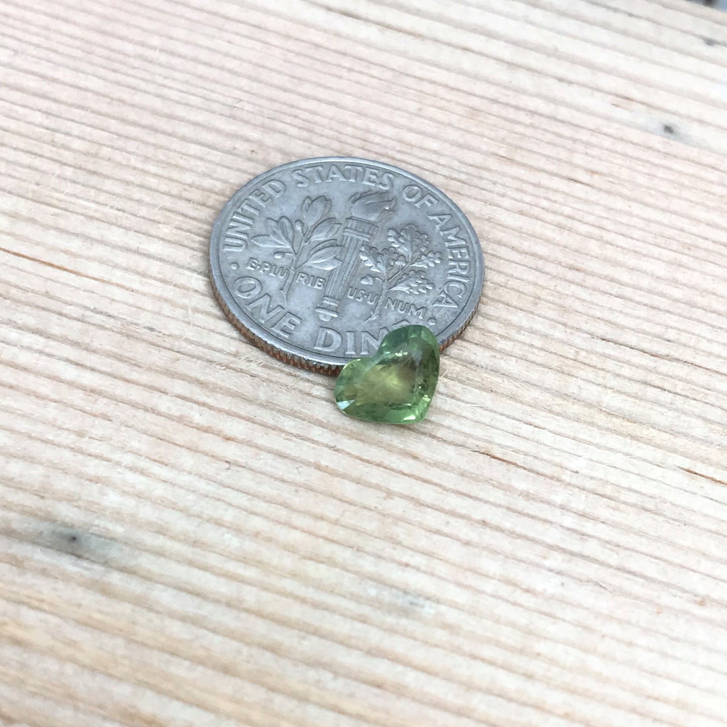 Natural Green Sapphire 5.3x7.1 mm Heart Cut 0.90 Carat Faceted Loose Unmounted Gemstone Genuine Earth Mined Gem