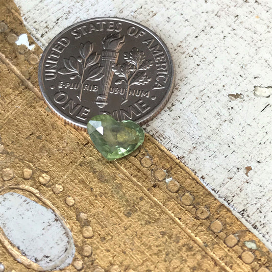 Natural Green Sapphire 5.3x7.1 mm Heart Cut 0.90 Carat Faceted Loose Unmounted Gemstone Genuine Earth Mined Gem