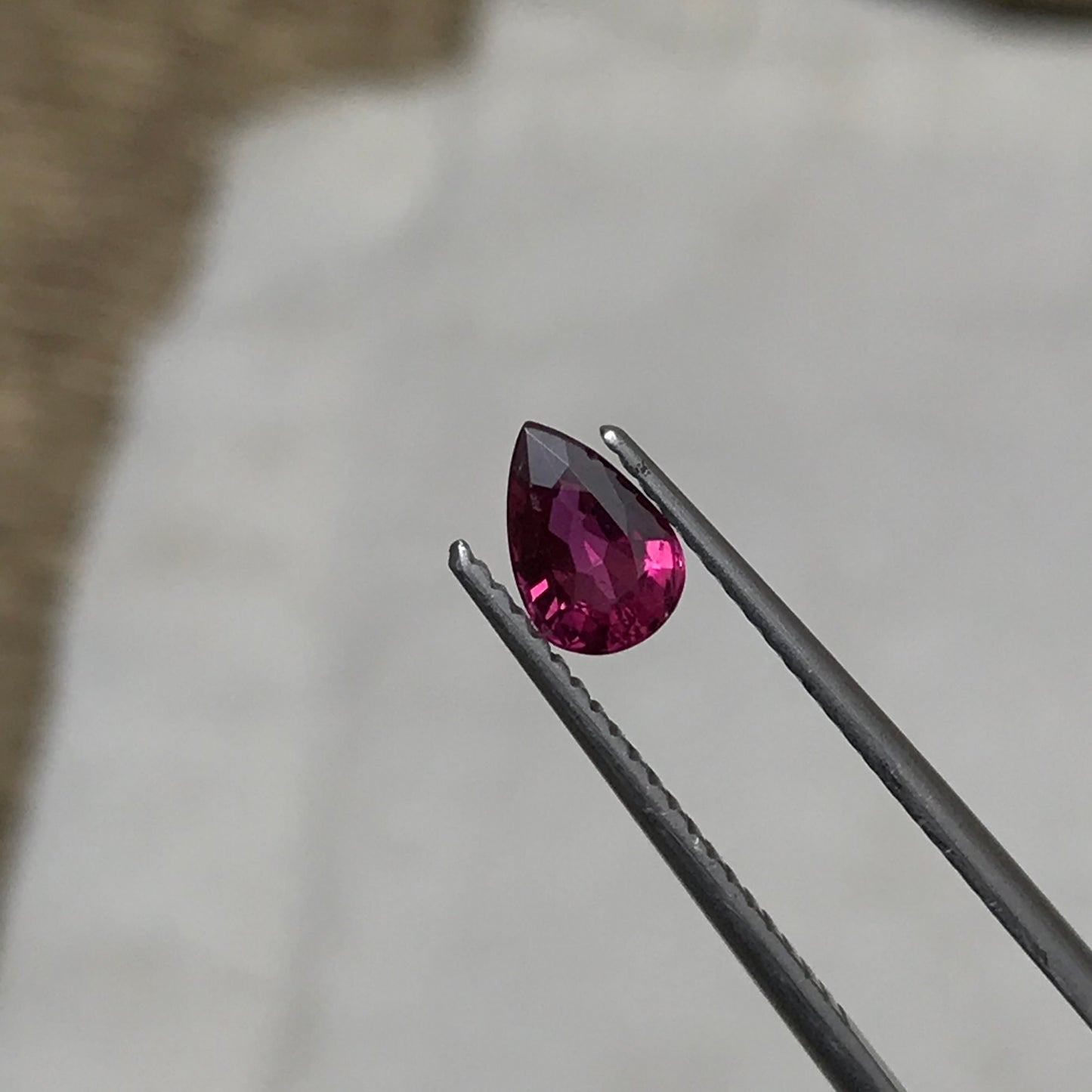 0.53 ct Natural Ruby 6x4mm Pear Cut, Loose Gemstone Faceted Gem Corundum Red Real Beautiful July Birthstone, Genuine Earth Mined