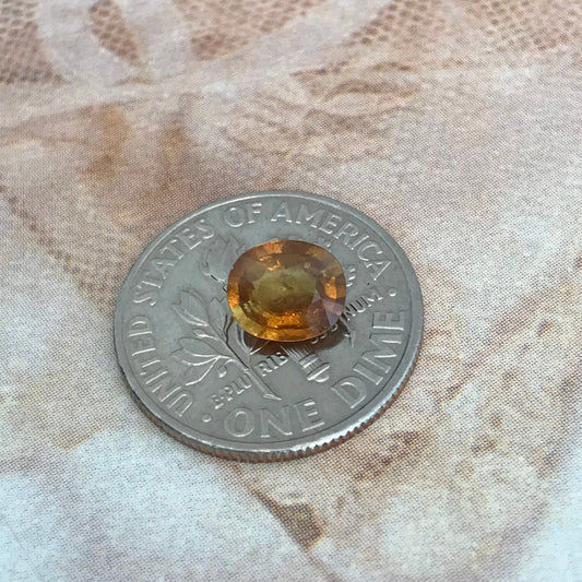 Natural Rusty Orange Sapphire 6.6x5.6mm 1 Carat Oval Cut Faceted Gem Loose Unmounted Gemstone Earth Mined Likely Unheated No Heat