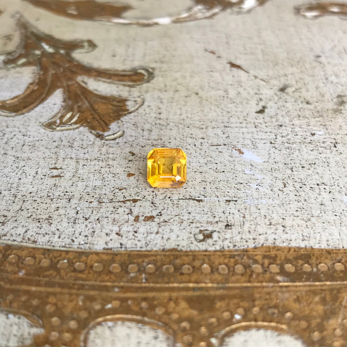 6.4mm Natural Yellow Sapphire Asscher Cut 1.87 carat Loose Gem Unmounted Stone Faceted Gemstone Beryllium Diffused