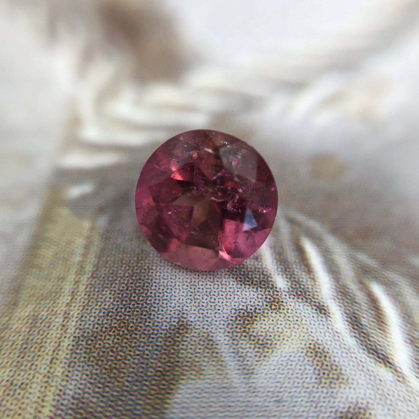 Pink Purple Tourmaline 0.90 carat 6mm Round Cut, Unmounted Faceted Loose Gemstone for Jewelry Setting