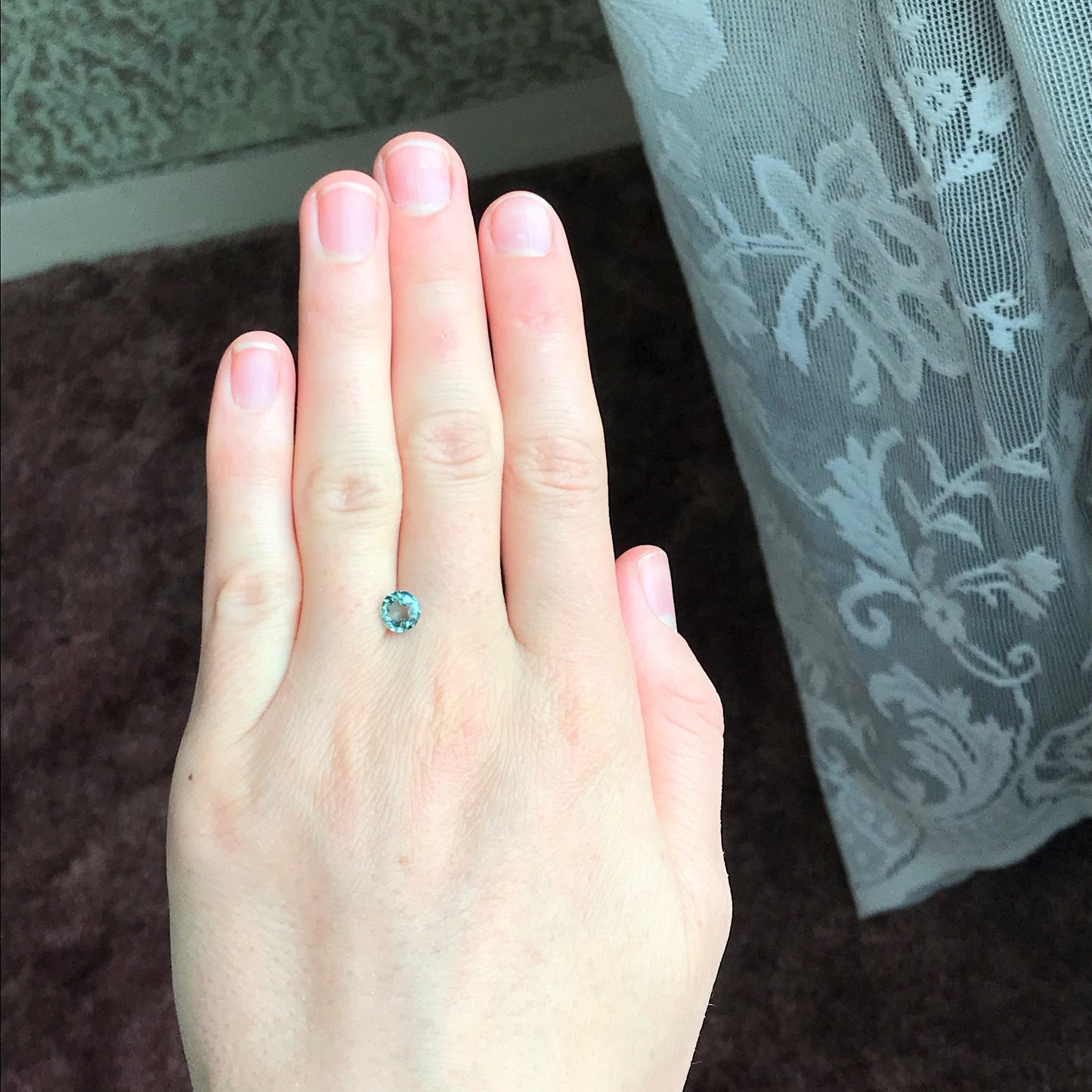 Natural Blue Green Sapphire 6.3mm Round Cut Corundum 1.23 carats Faceted Loose Unmounted Gem Gemstone Earth Mined Genuine