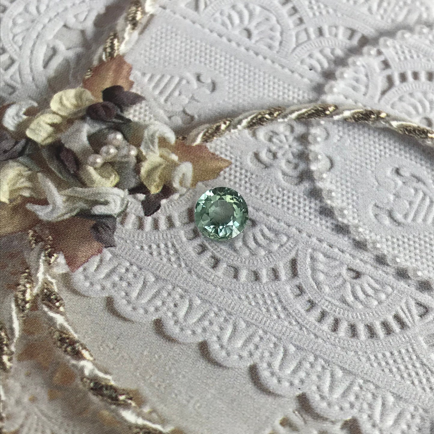 Natural Blue Green Sapphire 6.3mm Round Cut Corundum 1.23 carats Faceted Loose Unmounted Gem Gemstone Earth Mined Genuine