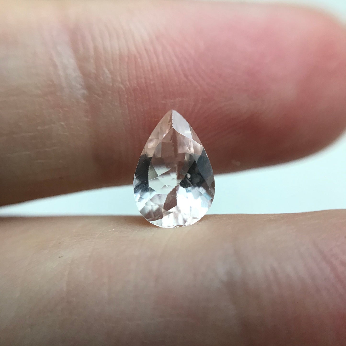 Light Pink Morganite 8.7x6mm 0.98 Carat Pear Cut Pink Loose Gem Unmounted Gemstone For Engagement Ring Wedding 9x6mm