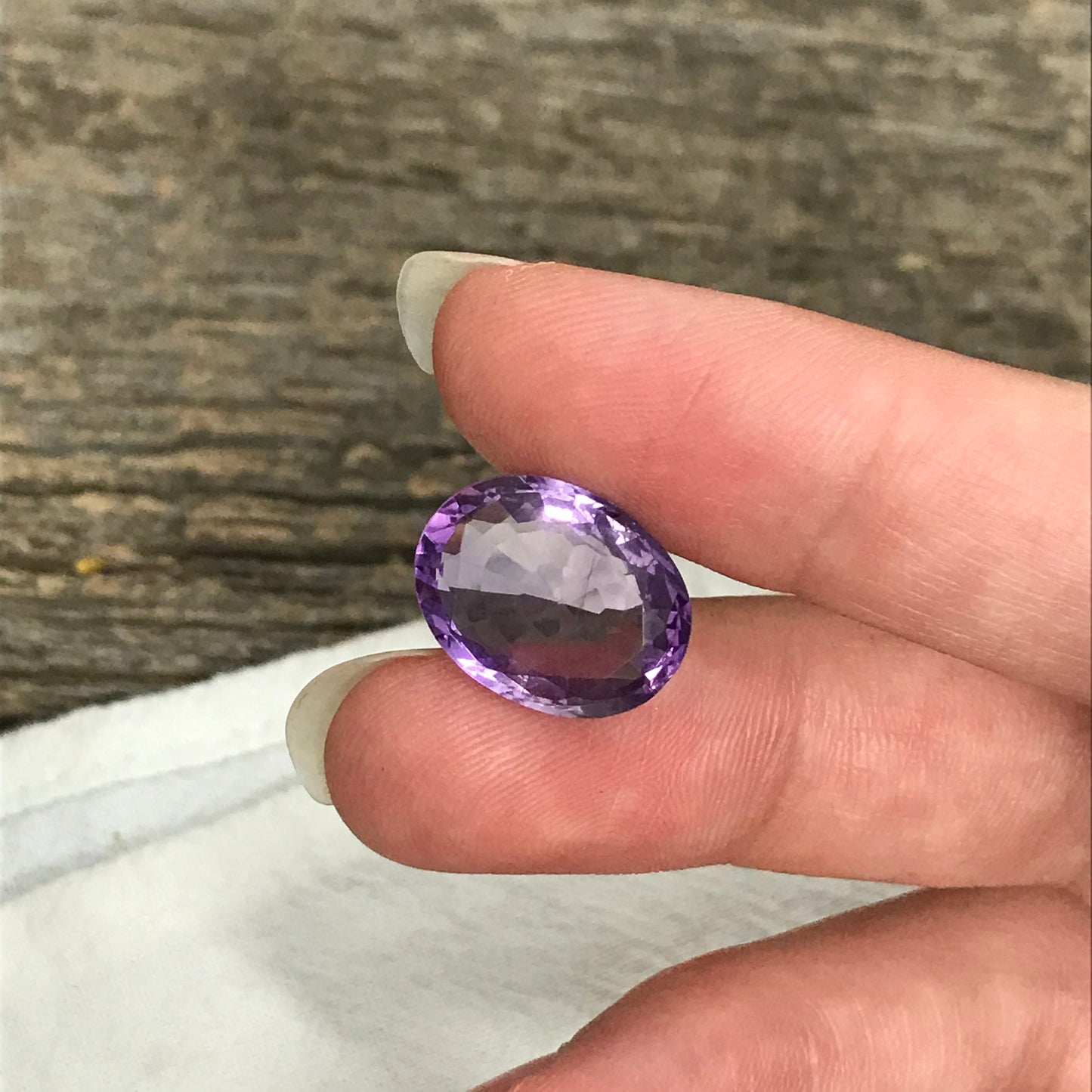 7 Carat Purple Amethyst 15.7x12mm Oval, Loose Gem Reclaimed/Recycled Gemstone Faceted for Jewelry setting, February Birthstone 16x12mm