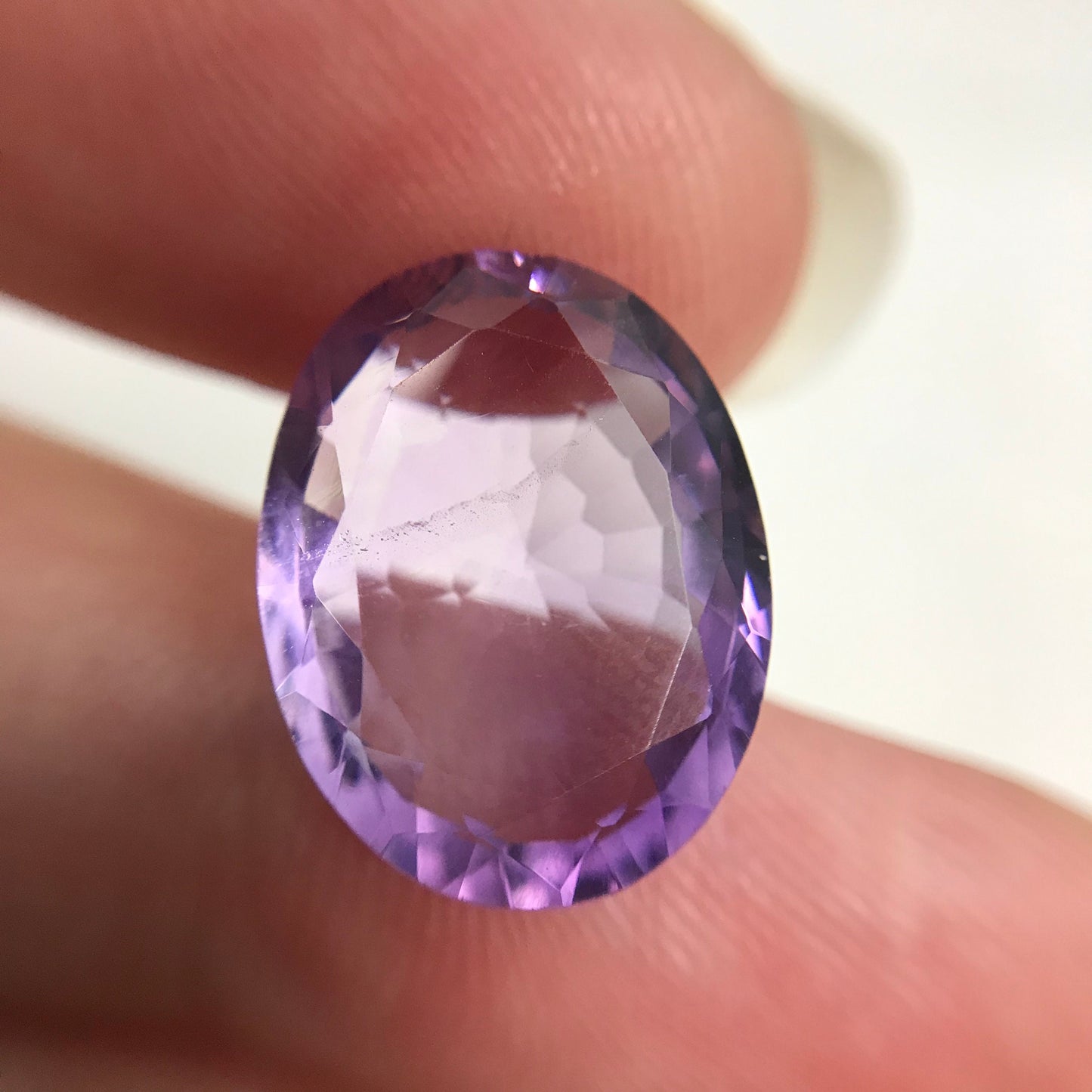 7 Carat Purple Amethyst 15.7x12mm Oval, Loose Gem Reclaimed/Recycled Gemstone Faceted for Jewelry setting, February Birthstone 16x12mm