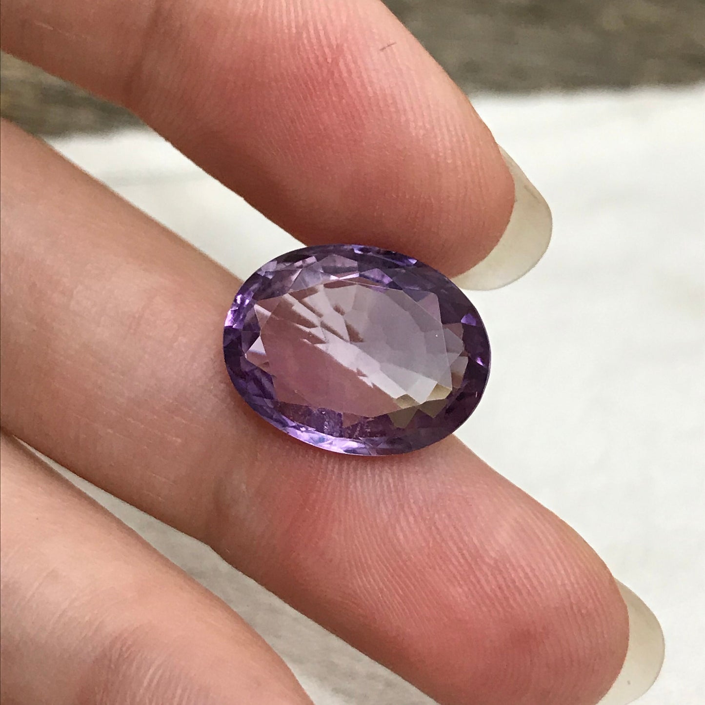 7 Carat Purple Amethyst 15.7x12mm Oval, Loose Gem Reclaimed/Recycled Gemstone Faceted for Jewelry setting, February Birthstone 16x12mm