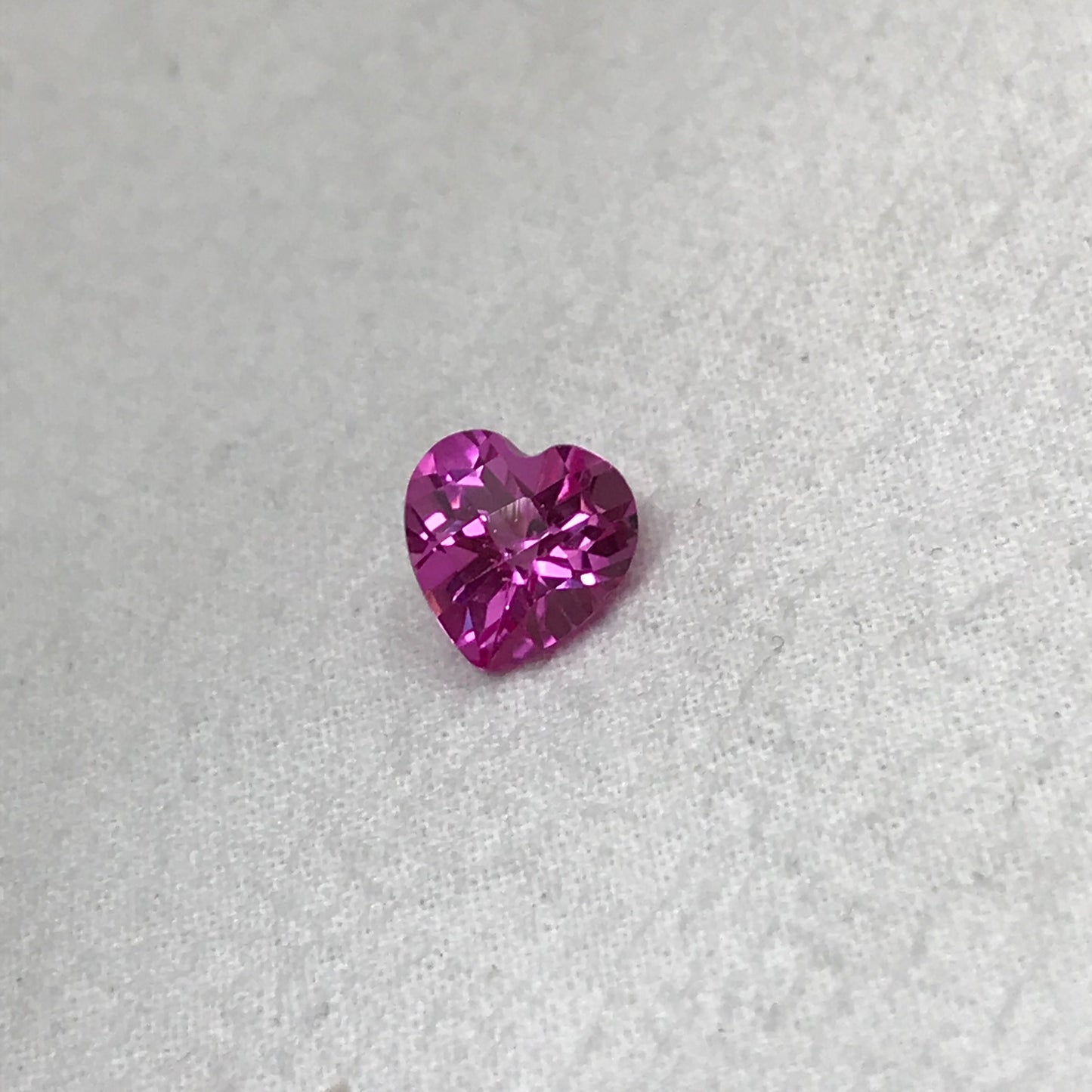 9mm Lab Pink Sapphire 3.59 Carat Heart Cut Unmounted Loose Faceted Gemstone Synthetic Man Made Corundum Pink Gem