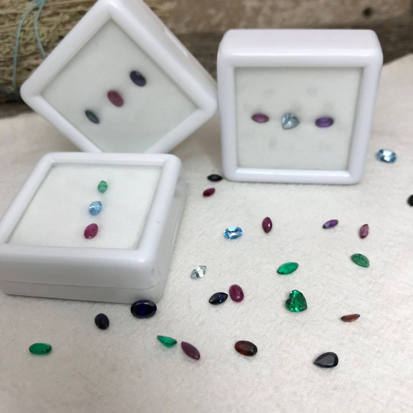 3 Gemstone Mix, 5mm Loose Faceted Gems, Precious and Semiprecious Gems, Topaz, Amethyst, Ruby, Sapphire, Emerald, Surprise Gems