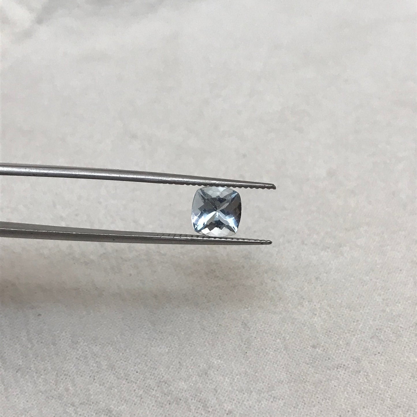 7mm Light Blue Aquamarine 1.33 carat  Square Cushion Cut, Unmounted Faceted Loose Gemstone for Jewelry Setting