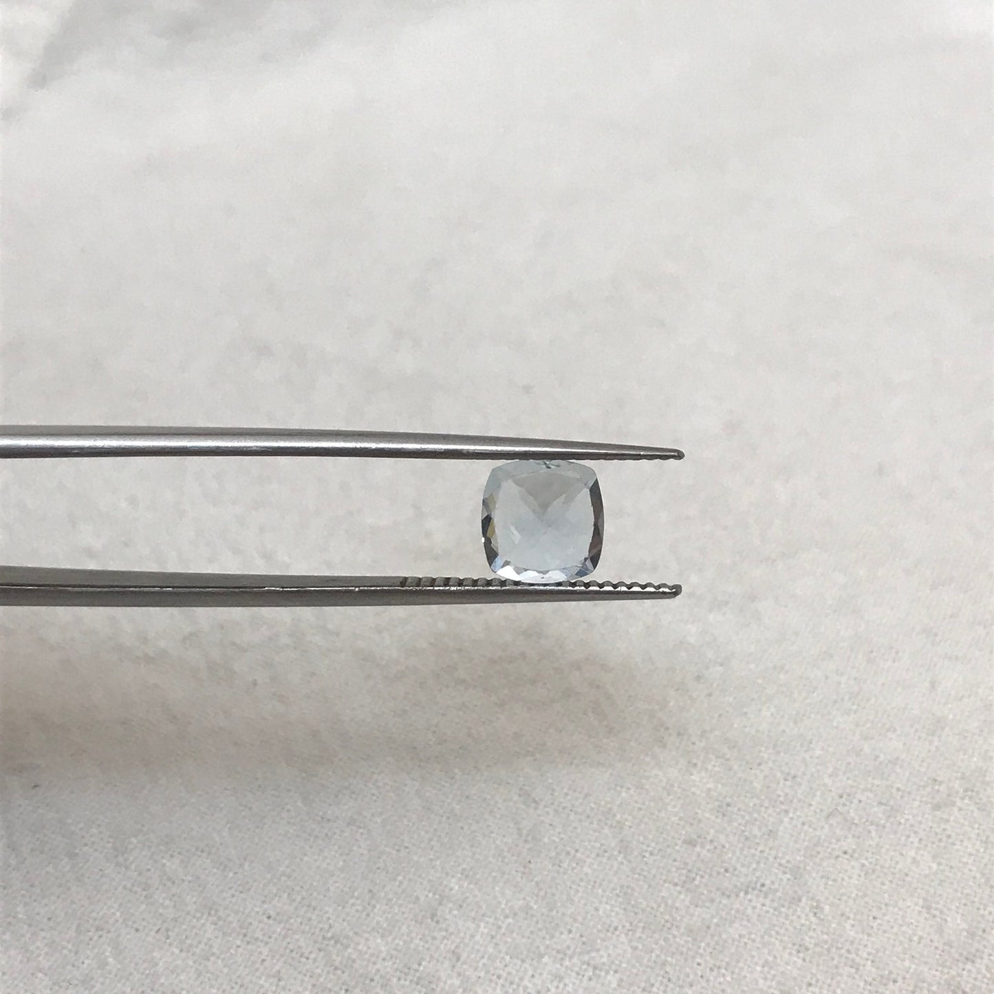 7mm Light Blue Aquamarine 1.33 carat  Square Cushion Cut, Unmounted Faceted Loose Gemstone for Jewelry Setting