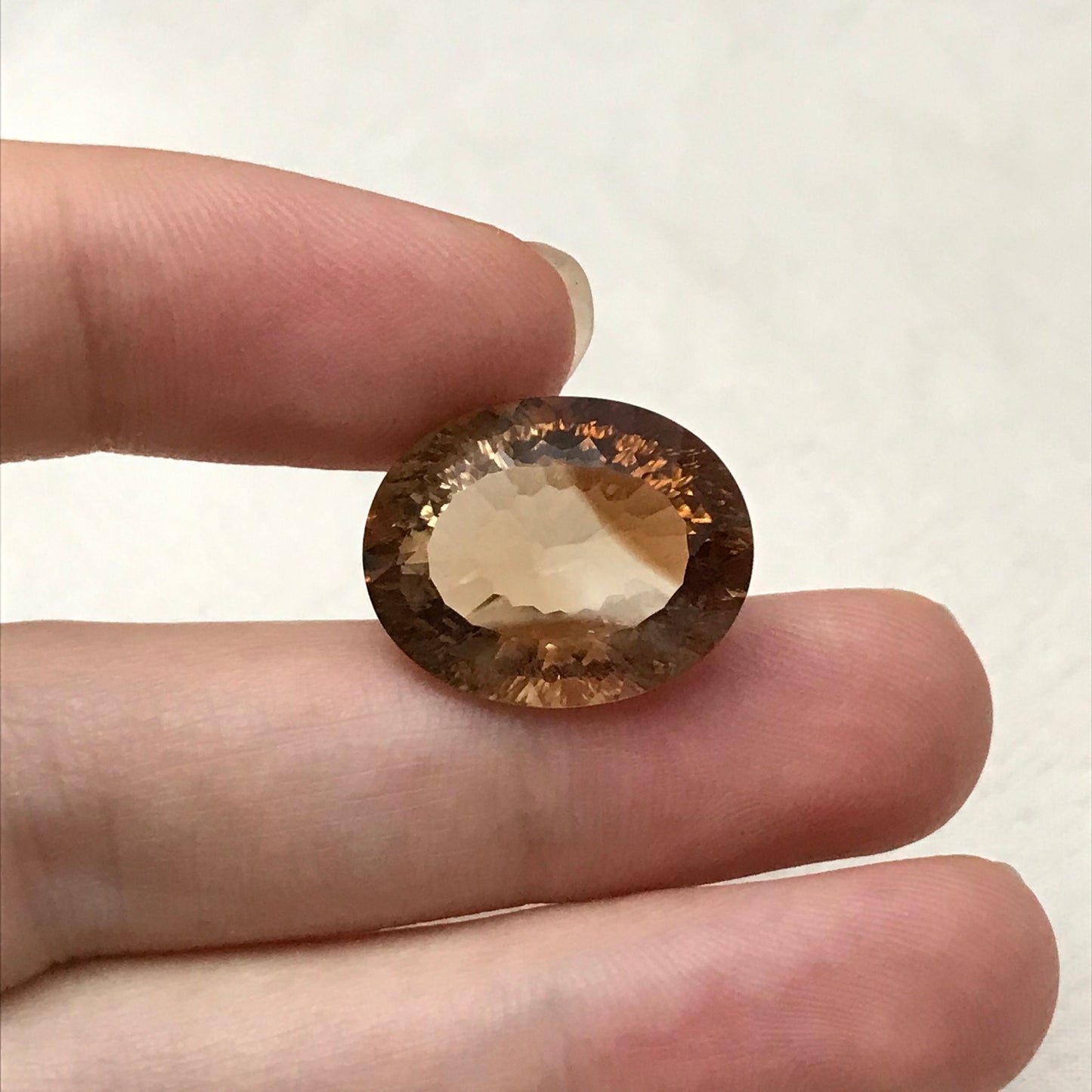 20.90 carat Natural Brown Topaz 19x15mm Oval Cut Faceted Gemstone, Large Stone Loose Smokey Topaz