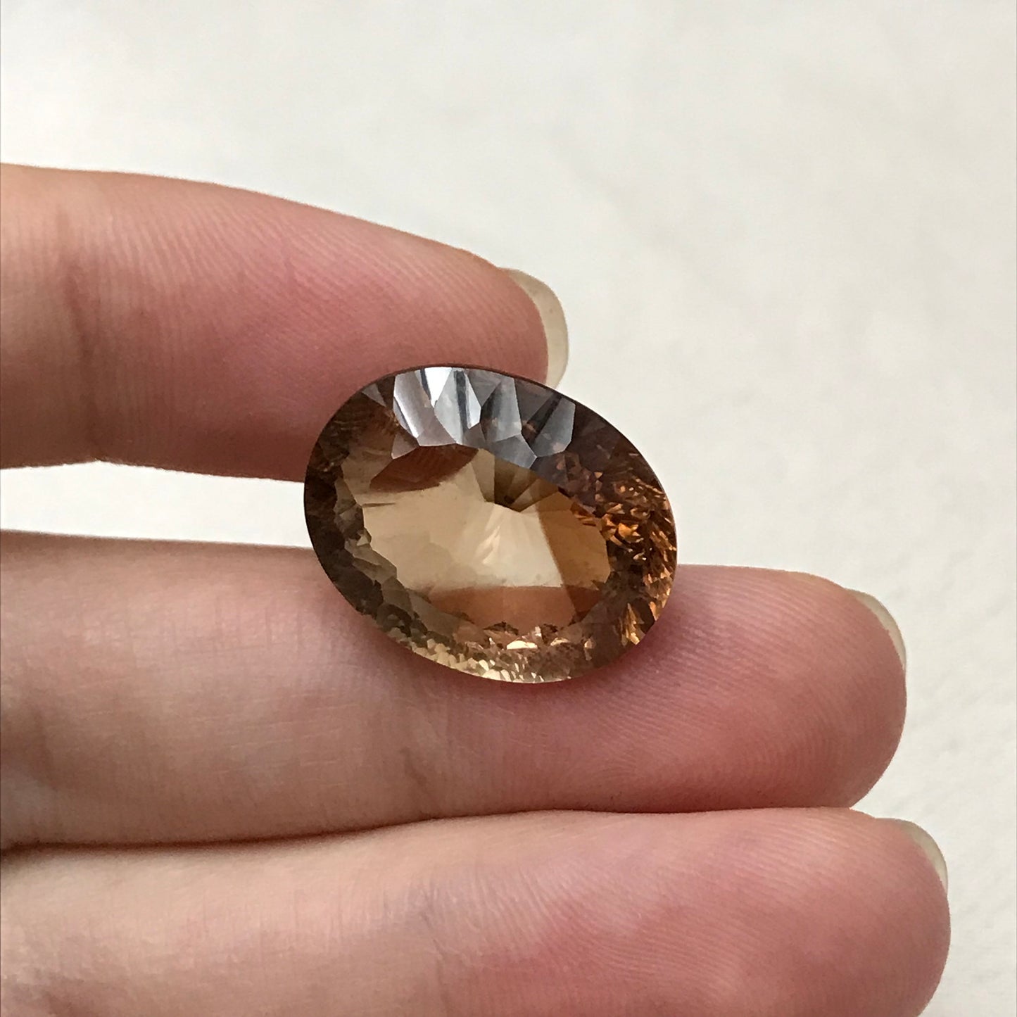 20.90 carat Natural Brown Topaz 19x15mm Oval Cut Faceted Gemstone, Large Stone Loose Smokey Topaz