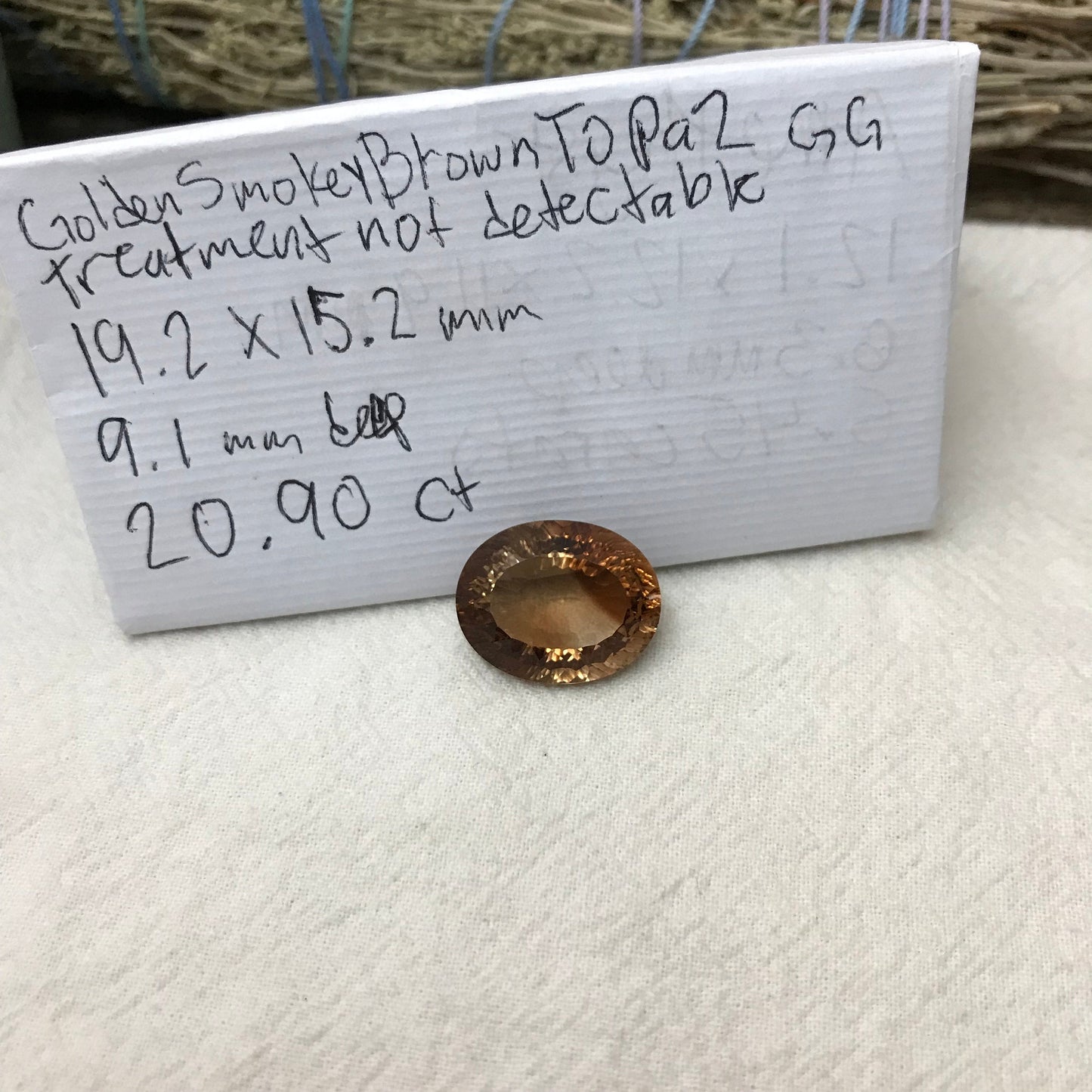 20.90 carat Natural Brown Topaz 19x15mm Oval Cut Faceted Gemstone, Large Stone Loose Smokey Topaz