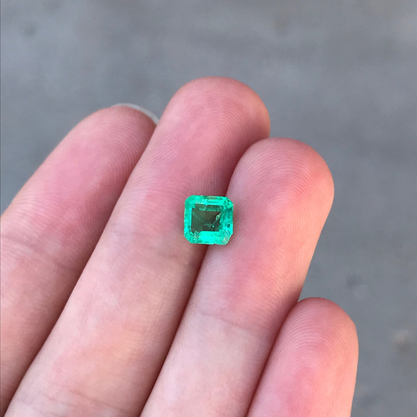 0.86 Carat Natural Emerald 6mm Square Emerald Cut, Imperfect Emerald, Rough Emerald