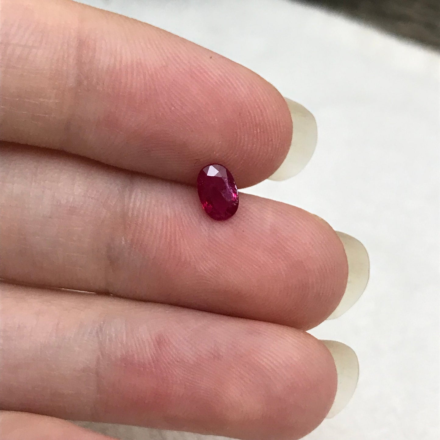 6x4mm Natural Ruby Heated with Flux Healing 0.60 Carat, Oval Cut Gemstone, Loose Faceted July Birthstone Treated Red Ruby