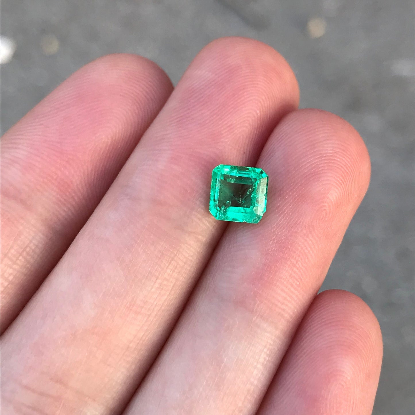 0.86 Carat Natural Emerald 6mm Square Emerald Cut, Imperfect Emerald, Rough Emerald