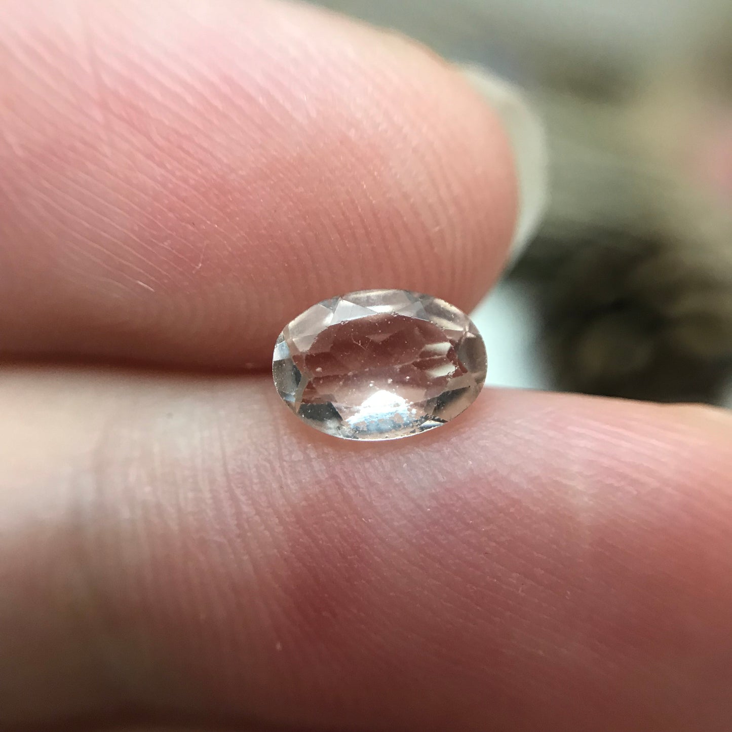 7x5mm Morganite 0.61Carat Oval Cut Peach Color Beryl Faceted Loose Recycled Gemstone