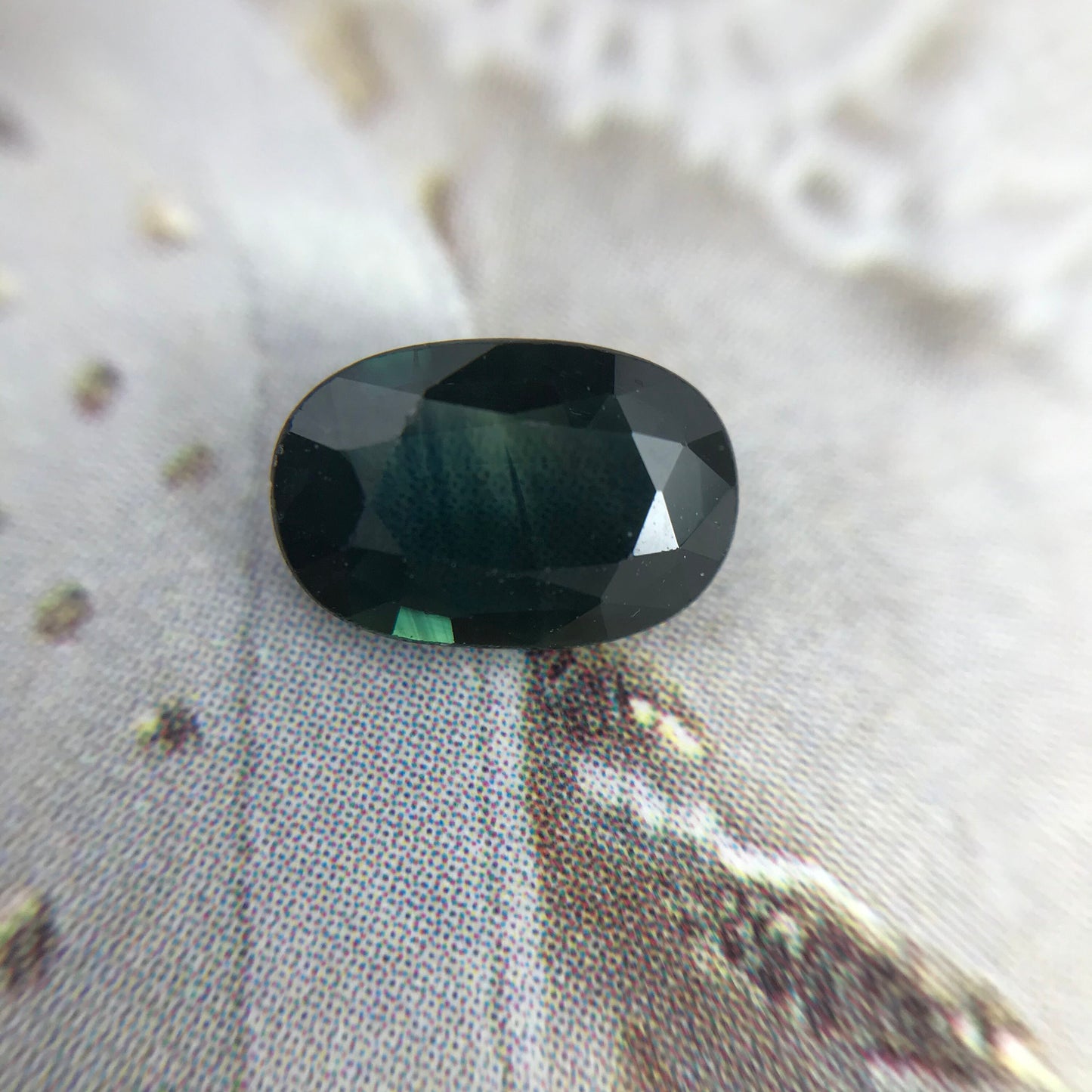 Natural Dark Teal Blue Sapphire 7.8x5mm Oval 1.04 Carat Unheated Faceted Loose Unmounted Gemstone Earth Mined Gem US Seller- Reclaimed