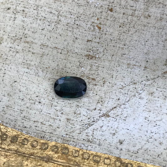 Natural Dark Teal Blue Sapphire 7.8x5mm Oval 1.04 Carat Unheated Faceted Loose Unmounted Gemstone Earth Mined Gem US Seller- Reclaimed