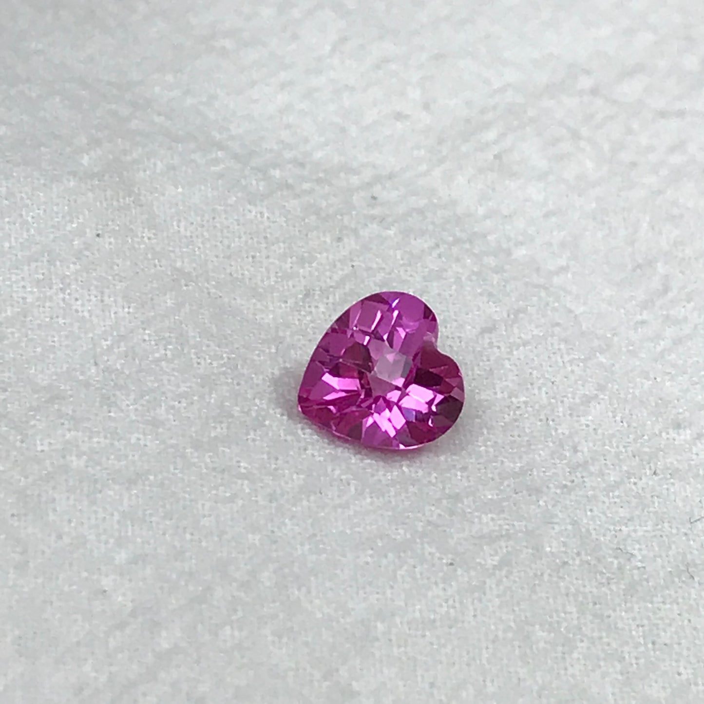 9mm Lab Pink Sapphire 3.59 Carat Heart Cut Unmounted Loose Faceted Gemstone Synthetic Man Made Corundum Pink Gem