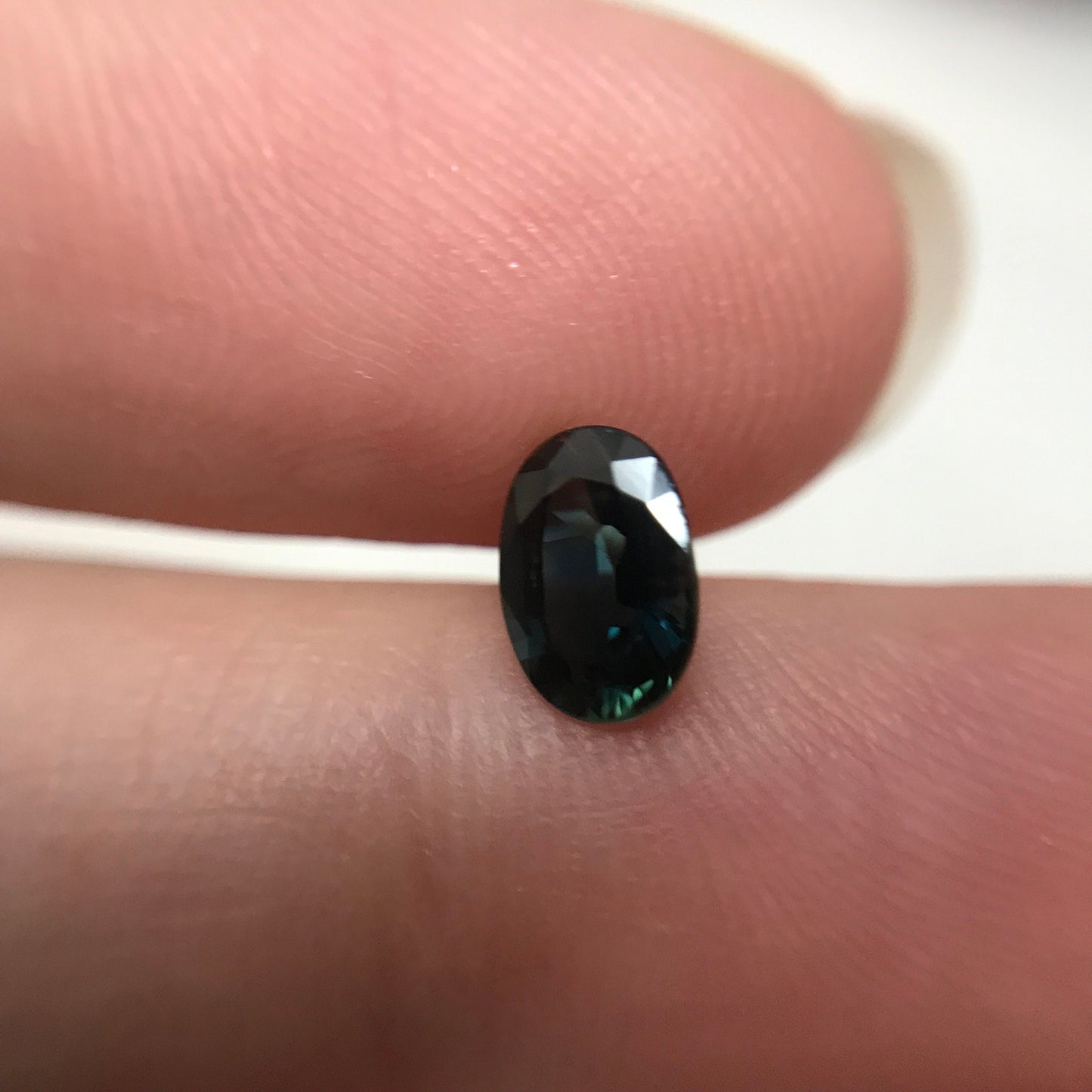 7x5mm Natural Dark Blue Sapphire 0.88 Carat Oval Greenish Blue Sapphire,  Faceted, Loose Teal Blue Sapphire,